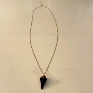 Gold & Black Diamond Pendant Necklace